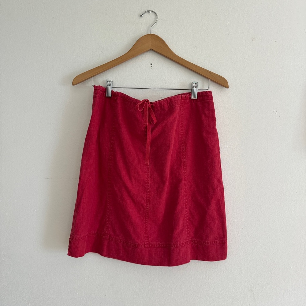 J Jill Linen Blend Strawberry Red Skirt
